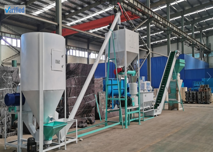 1t/h, 2t/h morrem horizontalmente linha de produção da alimentação animal para a linha de produção da pelota da alimentação das aves domésticas do coelho da cabra do gado da alimentação de galinha