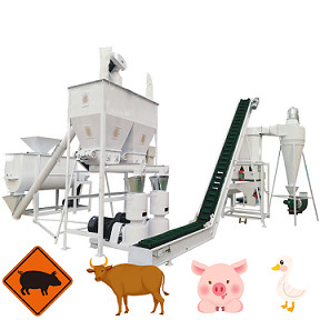 A capacidade 500kg a 2000kg por carneiros do gado da galinha da hora alimenta a linha de produção da pelota da alimentação da máquina da pelota da alimentação animal