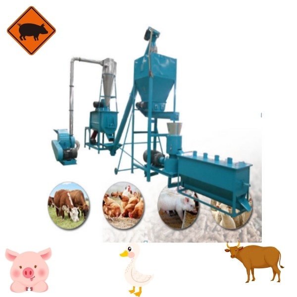 A capacidade 500kg a 2000kg por carneiros do gado da galinha da hora alimenta a linha de produção da pelota da alimentação da máquina da pelota da alimentação animal