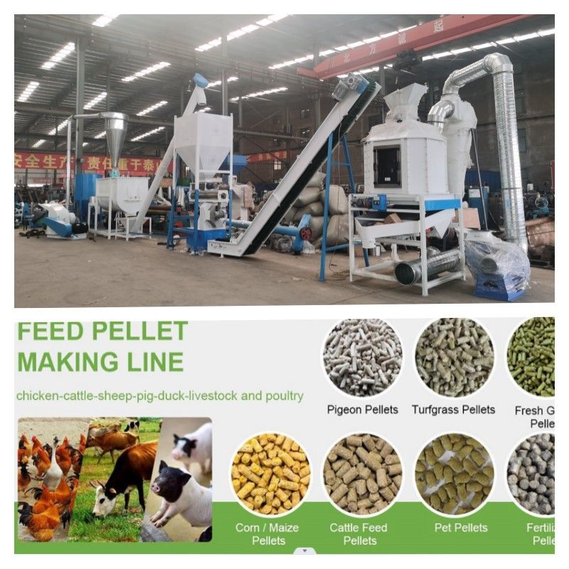 Pelletização consistente e precisa com capacidade de linha de produção de ração peletizada de 1-20t/h