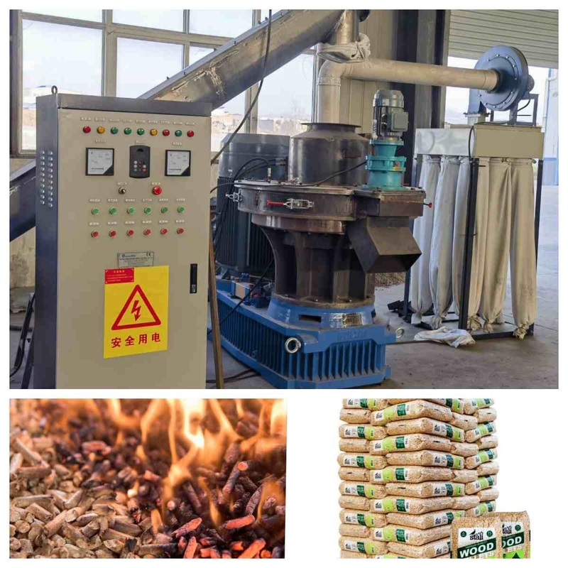 linha de produção da pelota da biomassa de 2-3tph Ring Die Pellet Machine Whole com CE