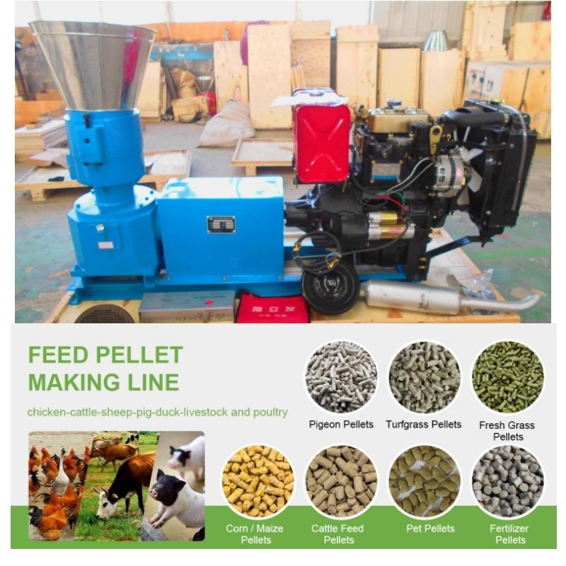 100-1200 moinho da pelota da alimentação de Kg/Hour com motor elétrico ou o motor diesel