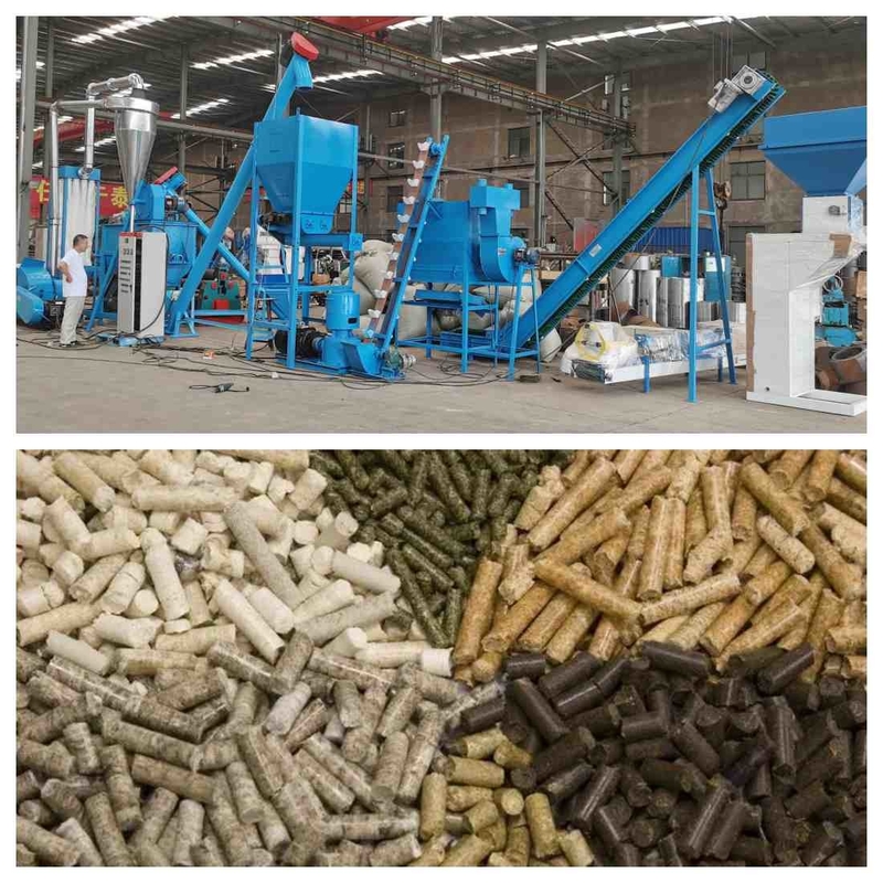 linha de produção granulador da pelota da alimentação 1000kg/H animal da pelota da alimentação de 1-12mm