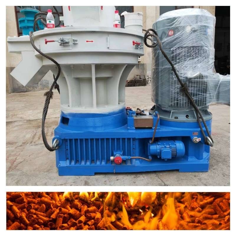 linha de produção 800-1000kg/H da pelota da biomassa 55kw Ring Die Pellet Production Line