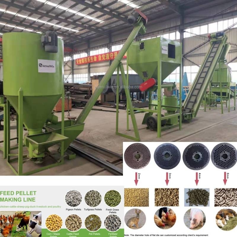 1 pelota da grama de Ton Livestock Animal Feed Machinery que faz o trigo do milho da máquina