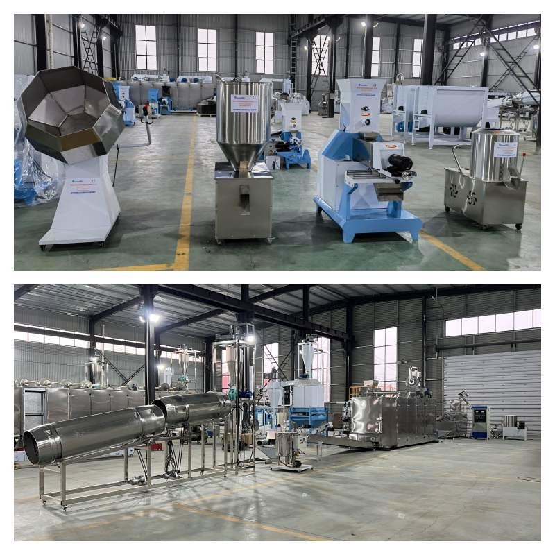 linha de produção de flutuação da alimentação dos peixes 0.5-2t/H com a extrusora do alimento para cães do molde de 1-12mm