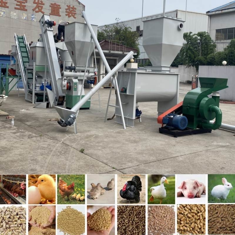 Linha de produção máquina da pelota da alimentação 2TPH animal da pelota da vaca da alimentação de galinha do gado