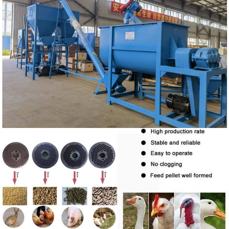 Os carneiros horizontais alimentam a máquina da pelota da vaca da máquina 1,5 Tons/H da pelota para a alimentação do gado