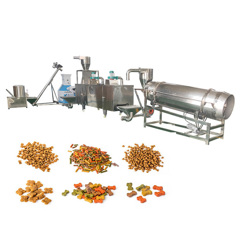 linha de produção do alimento para cães da máquina da pelota da alimentação do animal de estimação 100-500Kg/H de aço inoxidável