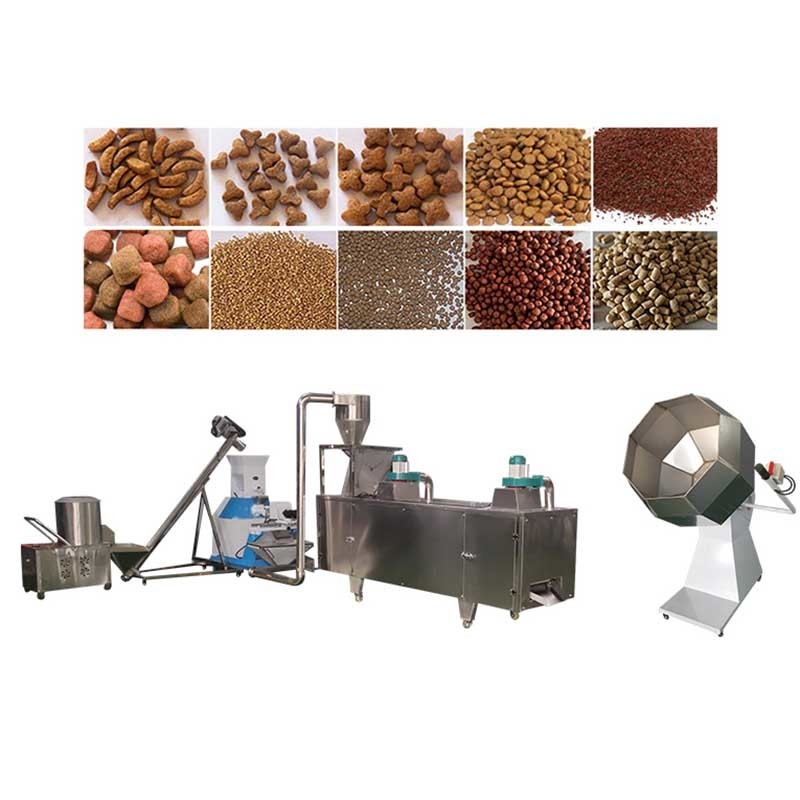 linha de produção do alimento para cães da máquina da pelota da alimentação do animal de estimação 100-500Kg/H de aço inoxidável