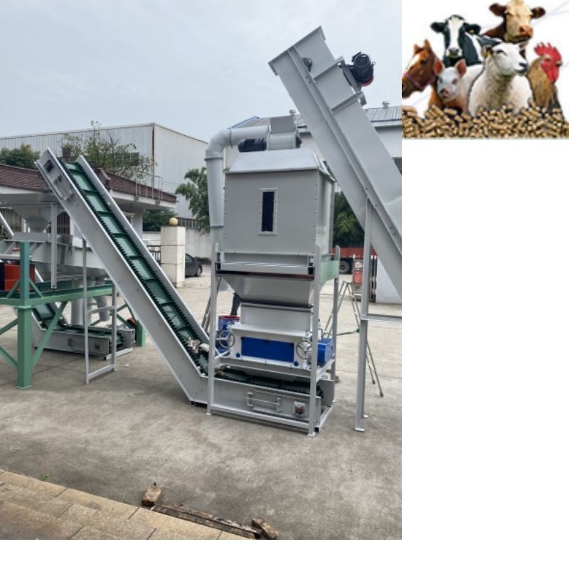 a linha de produção Ring Die Poultry Feed Pellet da pelota da alimentação 500kg/H animal mói a alimentação animal