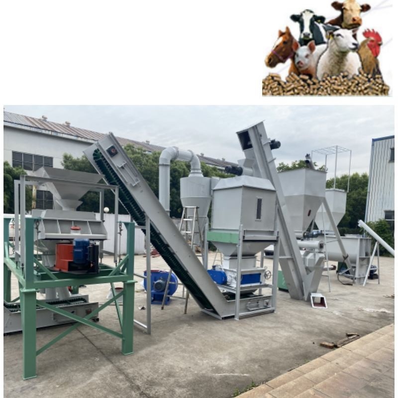 a linha de produção Ring Die Poultry Feed Pellet da pelota da alimentação 500kg/H animal mói a alimentação animal