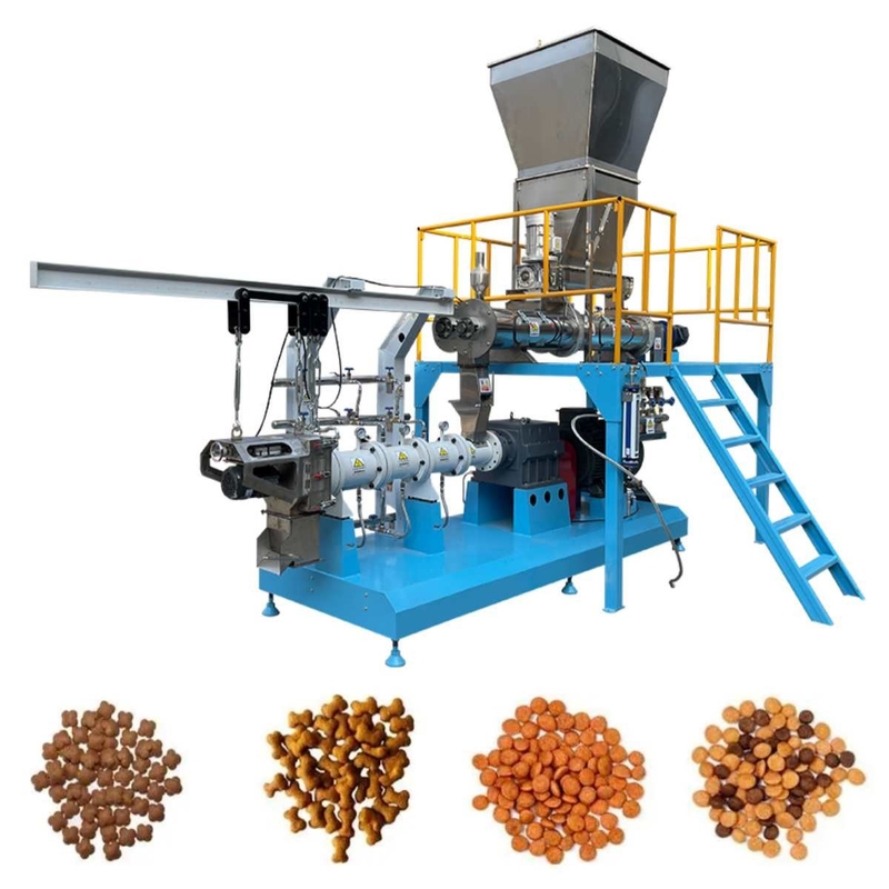500-1000kg/H tipo seco moinho gêmeo da pelota da alimentação do camarão do parafuso da extrusora da alimentação dos peixes