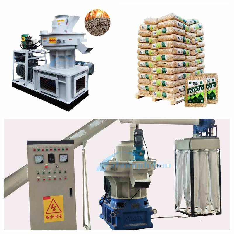 Máquina modelo 1000kg/H Ring Die Pellet Mill Biomass vertical de 450 Wood Pellet Mill