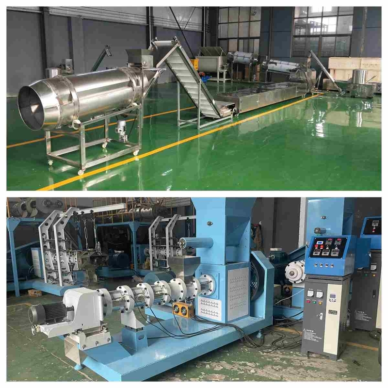 Tipo seco máquinas do aço carbono da extrusora do alimento para cães do parafuso da extrusora da alimentação dos peixes únicas