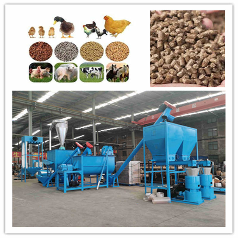 0.5-30 toneladas/h Linha de produção de pellets para alimentos para animais com moinho de pellets de anel