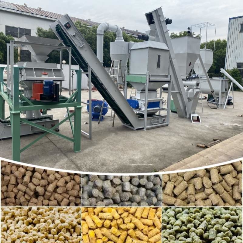 0.5-30 toneladas/h Linha de produção de pellets para alimentos para animais com moinho de pellets de anel