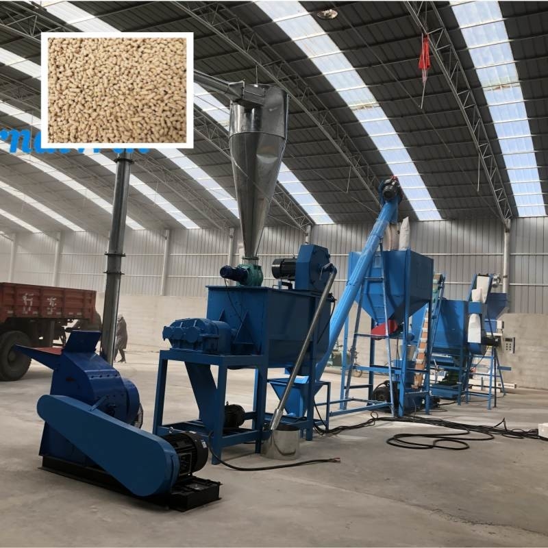 Linha de produção de pellets para alimentação animal de aves de capoeira