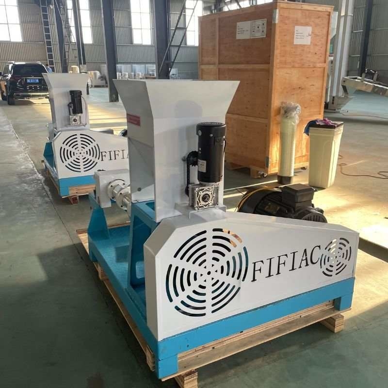 Extrusora elétrica de aquecimento a vapor de tipo seco para alimentação de peixes com potência trifásica e capacidade de 50-2000 kg/h