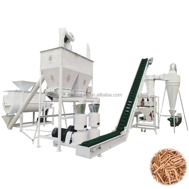 Linha de produção de pellets de madeira personalizada para chips de madeira 10%-20% Humidade do material