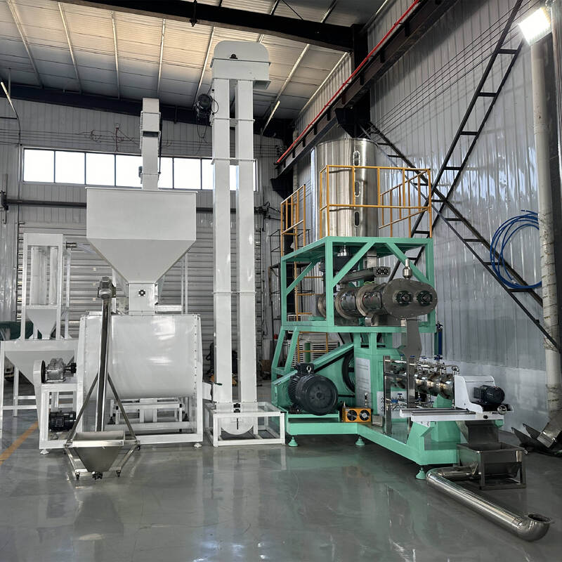 Multifunctional Single Twin Screw Feed Extrusion Line 500kg/h-10t/h For Fish Feed And Pet Food Production