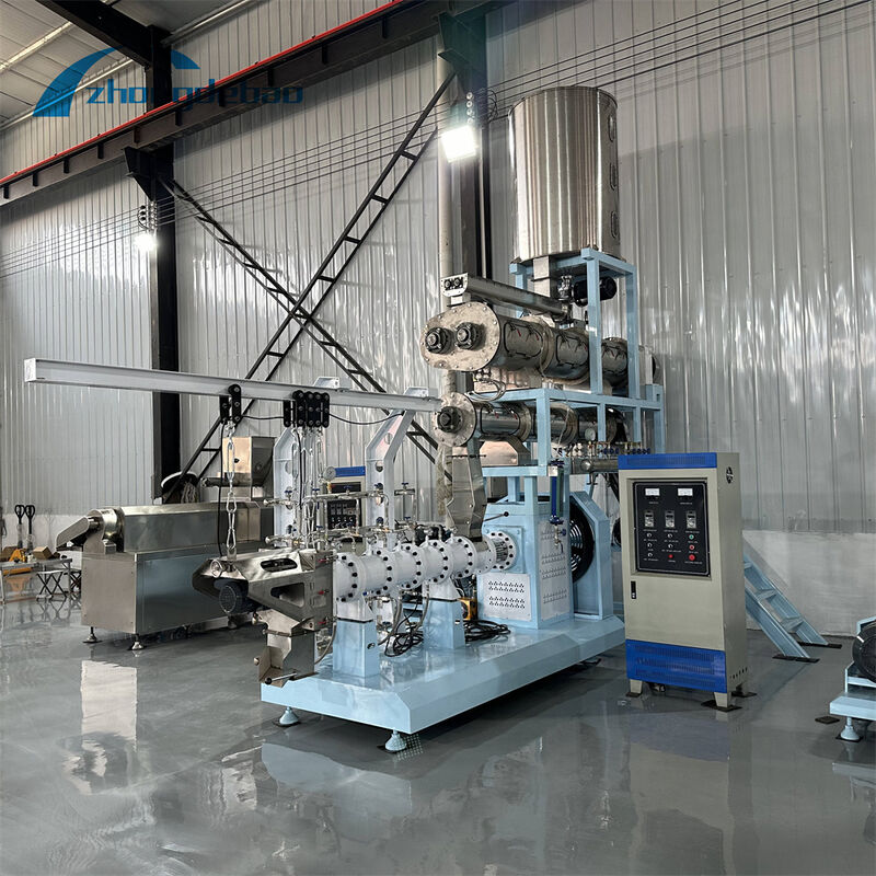 Máquina de alimentação de peixes flutuante de potência principal 37-160kw Máquina de pellets de alimentação flutuante de grau industrial para instalações de pecuária