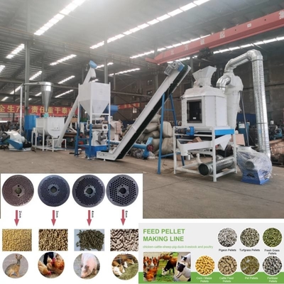 Linha de produção da pelota da alimentação de 2 toneladas/hora para a alimentação animal das aves domésticas