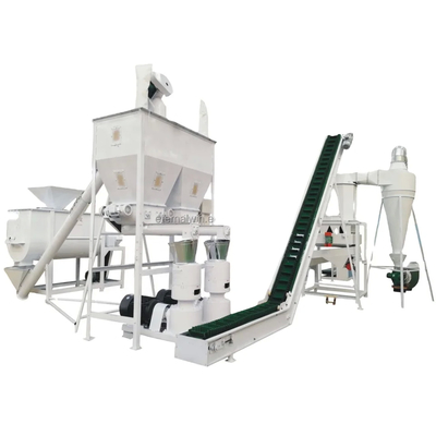 Linha de produção de pellets de madeira acessível com peças de desgaste da lâmina e sistema de pelletização